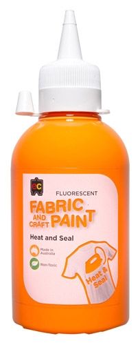 Fabric and Craft Paint 250ml Fluorescent Orange 9314289029586