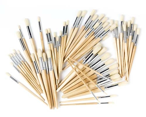 Brush EC Series 582 #4,6,8,9,10 &amp; 12 60 Assorted round natural bristle  9314289017576