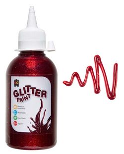 Glitter Paint 250ml Red 9314289004606