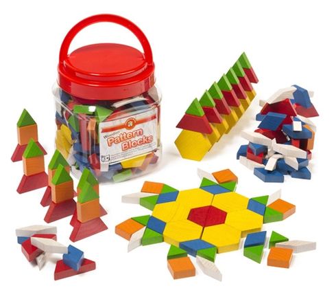 Pattern Blocks Wooden Jar of 126 9314289029432