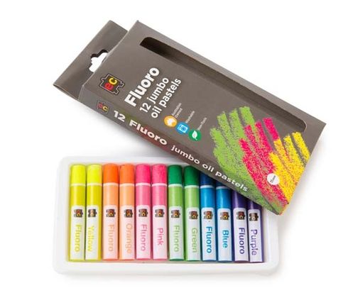 Oil Pastels Jumbo Fluoro Pkt of 12 9314289025724