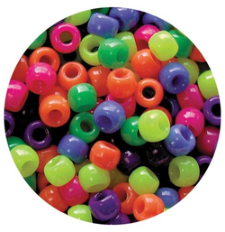 Pony Beads Neon Multi Mix 1600pcs 10mm Diameter 9314289008543