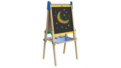 Art Easel Wooden Crayola Dual Sided 700x530x130mm Chalk Board + Dry Erase Whiteboard