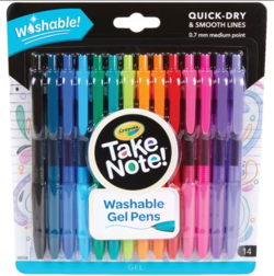 Gel Pen Pk 14 Crayola Take Note Washable