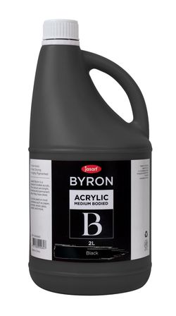 PAINT JASART BYRON ACRYLIC 2 LITRE BLACK MEDIUM BODIED SECONDARY SCHOOL SENIOR