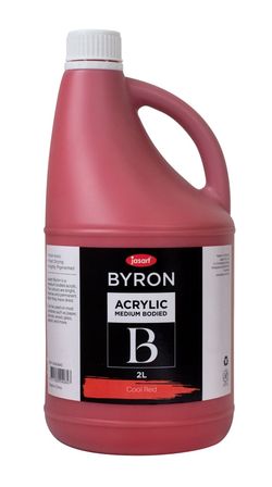 PAINT JASART BYRON ACRYLIC 2 LITRE COOL RED Secondary School Senior Art Medium Bodied