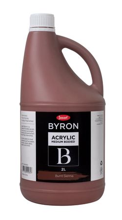 PAINT JASART BYRON ACRYLIC 2 LITRE BURNT SIENNA SECONDARY SCHOOL PAINT MEDIUM  BODIED SENIOR