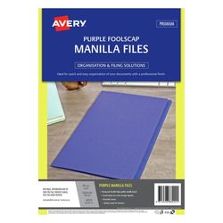 Avery Purple Manilla Folder Foolscap, 186 GSM