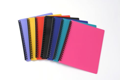 Display Book - A4 Refillable A4 20 Pocket Tudor Assorted Ribbed Colours  9310029318095