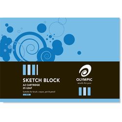 Sketch Block A2 25 Leaf Olympic 110gsm Cartridge Paper [SK50] 9310353090230