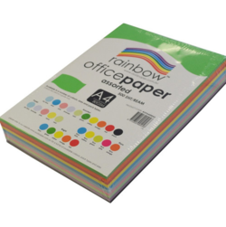 Copy Paper A4 80gsm Pk 500 Sheets Standard Asst Cols Rainbow