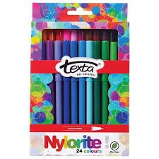 FELT PENS FINE PK  24 TEXTA NYLORITES 9310924032447