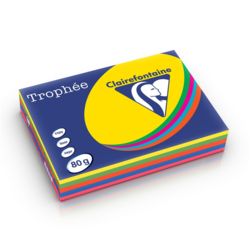 Trophee Copy Paper A4 80gsm Pk 250 Sheets Bright Assorted