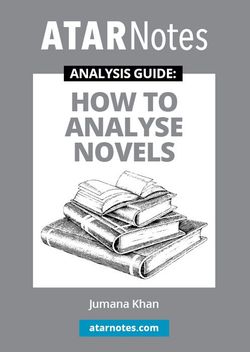 ATAR Notes Analysis Guide: How to Analyse Novels