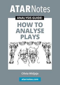 ATAR Notes Analysis Guide: How To Analyse Plays