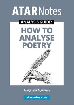 ATAR Notes Analysis Guide: How To Analyse Poetry