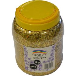 Glitter Rainbow Bulk 1Kg Jar Gold 9310355009131