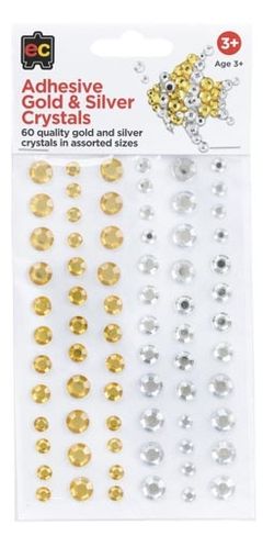 Adhesive Gold and Silver Craystal Set of 60  9314289007195