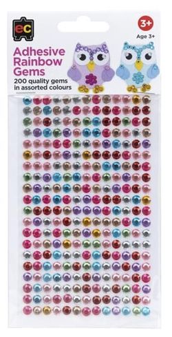 Adhesive Rainbow Gems Set of 200 9314289008901