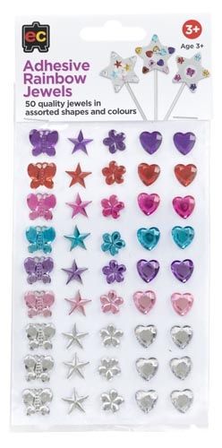 Adhesive Rainbow Jewels Set of 50 9314289007201