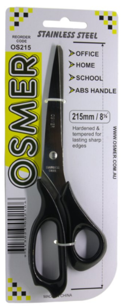 Scissors Large General Purpose Approx 215mm (Black Handle) 9313023002106