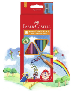 Colour Pencils Triangular Pk 10 Faber Grip 8991761345016