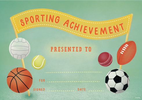 CERTIFICATES - SPORTING ACHIEVEMENT 