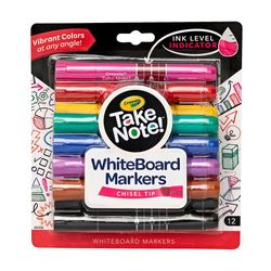 Crayola Take Note Whiteboard Markers Chisel Assorted 12 Pack