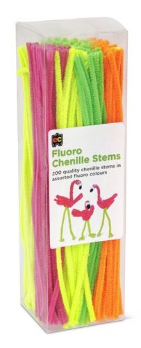 Chenille Stems Fluoro Asst Cols Packet 200 9314289032739