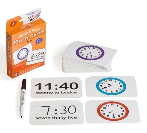 Write &amp; Wipe Flash Cards - Time 9314289033835