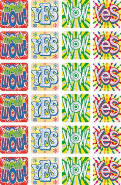 Wow/Yes - Foil Stickers (Pack of 72)