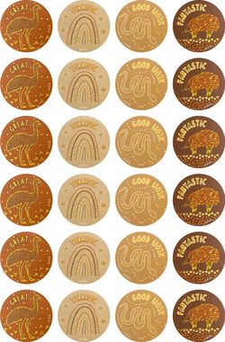 Country Connections - (Holographic) Gold Foil Merit Stickers (Pack of 72)