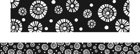 Black & White Fans - Large Border (Pack of 12)