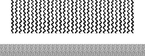 Black and White Zig Zags - Large Border (Pack of 12)