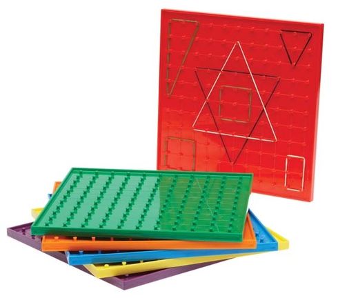 Geoboards 23cm 6pcs,6Col 12 Elastic Bands 4710953440964