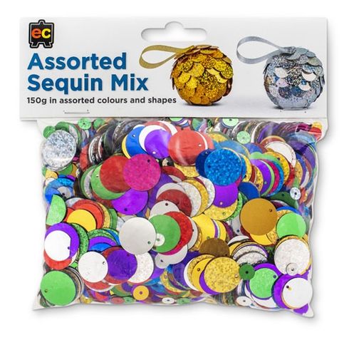 Sequins Asst 150g Asst Colours + Sizes 9314289033255