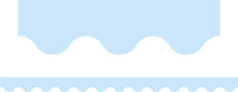 Pastel Blue - Scalloped Border (Pack of 12)