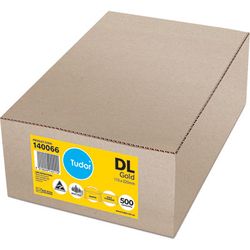 Envelopes Dl Gold Pk 500 Peel N Seal Short Edge 9310029161134