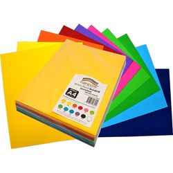 CARD A4 220GSM PK100 ASST COLOURS