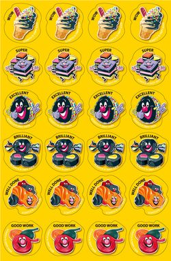 Liquorice - Scented Shapes Stickers (Pack of 72)