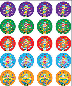 Stickers - Juggler-Terrific Work - Pk 100  9321862005844