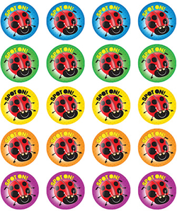 Stickers - Ladybird-Spot On! - Pk 100  9321862005837