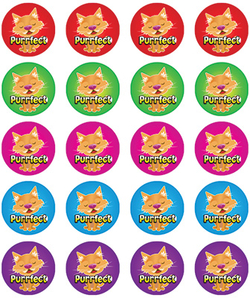 Stickers - Cat-Purrfect - Pk 100  RIC9258