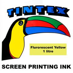 Screen Printing Ink 1L Fluro Yellow Tintex (Fluoro Yellow, 1 Litre) 9316960602811