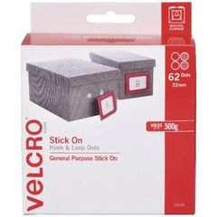 Hook &amp; Loop Spots Pk 62 22Mm Velcro 9311417201432