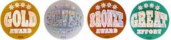 Sports Rewards Stickers - Gold Silver Bronze Great Effort - Pk 96 SR703